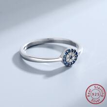 1 chiếc nhẫn bạc S925 Sterling Silver đính đá Cubic Zirconia cá nhân hóa, kiểu dáng thời trang Châu Âu và Mỹ, nhẫn nữ mạ vàng S925 đính đá Cubic Zirconia siêu nhỏ, quà tặng cho bạn gái vào dịp lễ hội. - Bạc - Xem 3