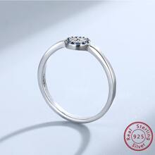 1 chiếc nhẫn bạc S925 Sterling Silver đính đá Cubic Zirconia cá nhân hóa, kiểu dáng thời trang Châu Âu và Mỹ, nhẫn nữ mạ vàng S925 đính đá Cubic Zirconia siêu nhỏ, quà tặng cho bạn gái vào dịp lễ hội. - Bạc - Xem 4