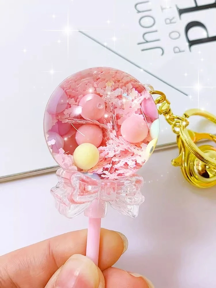 1個 ピンク ロリポップ 形 樹脂 リキッド フローティング チャーム