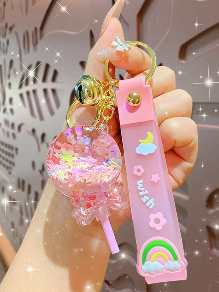 1個 ピンク ロリポップ 形 樹脂 リキッド フローティング チャーム