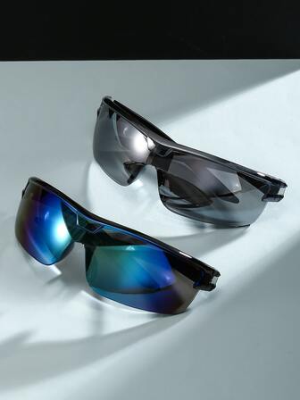 2 件套时尚运动时尚眼镜男女通用方形框架一体式眼镜