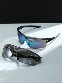 2pcs/Set Fashionable Sports Fashion Glasses Unisex Square Frame Integrated Eyewear - Multicolor - View 2