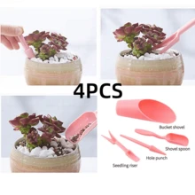 1入組肉質種植土壤盆栽園藝工具花園成套工具套裝-粉色的 - 粉色 - 查看 1