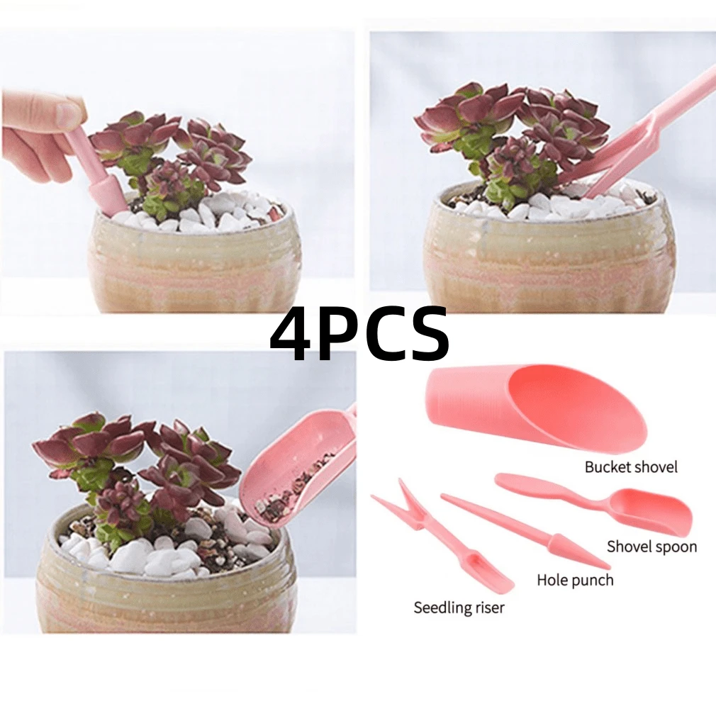 1入組肉質種植土壤盆栽園藝工具花園成套工具套裝-粉色的 - 粉色 - 查看 1
