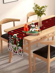 1 件圣诞雪花毛绒公仔桌旗，节日厨房餐桌装饰 - 彩色 - 查看 2