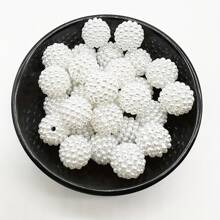 10/12/14/20mm Acrylic Bayberry Beads Faux Pearl Beads Round Loose Beads Spacer Beads For Earrings Bracelet Necklace Jewelry Making - White - View 3