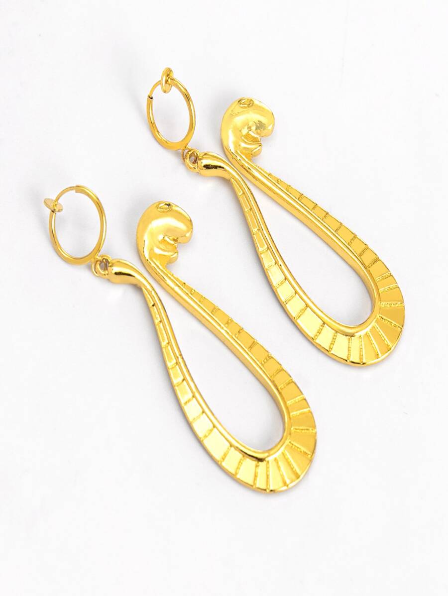 Pendientes Aretes perforación Emperatriz Pirata Hancock Anime - Dorado - Ver 1