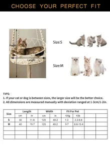 1 Pieza Cama Hamaca Tejida Colgante Para Gato Adecuada Para Que Los Gatos Pequeños Y Medianos Duerman En Las Cuatro Estaciones (1-7 Kg) (excluyendo La Alfombra)