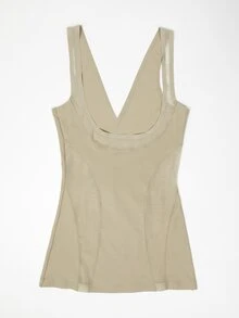 Open Bust Sculpting Chest Support Body Shaper Dress For Women Mesh One Piece Full Slip Tummy Control Shapewear With Adjustable Strap - Apricot - View 8