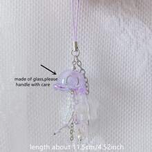1pc Creative Diy Purple Jellyfish Mobile Phone Lanyard - Purple - View 2