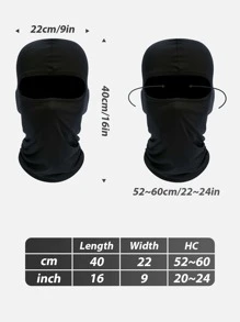 2入組黑色一種尺寸Upf50+防曬霜防塵萊卡織物巴拉克拉法帽頭飾,合適的適用於騎行,垂釣,戶外運動 - 黑色 - 查看 3