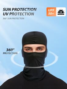 2入組黑色一種尺寸Upf50+防曬霜防塵萊卡織物巴拉克拉法帽頭飾,合適的適用於騎行,垂釣,戶外運動 - 黑色 - 查看 6