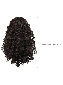 American Curly Ponytail Wig, Net Twist Style Wear, Easy and Secure, 12 inches, Ombre Ponytail. Made of heat-resistant synthetic fiber, voluminous and natural, can be styled with a hairdryer or flat iron, long-lasting shape. Soft and natural, just like real hair, you can hardly tell you're wearing a wig. Add length and volume to your ponytail in just a few seconds. Soft, tangle-free, lightweight, and comfortable. Suitable for daily wear, parties, and cosplay. Perruque, Pelucas. - màu đen - Xem 5
