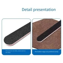 1 件装黑色双面直锉，红色芯，带砂纸，适用于美甲和抛光，指甲打磨块锉，指甲抛光板，适用于家庭沙龙、美甲用品、美甲工具、美甲艺术工具、返校季、美甲、美甲工具（适用于贴片指甲）、美甲修脚工具 - 黑色 - 查看 4