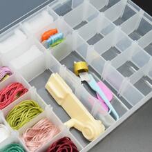 1個可拆卸白色透明收納盒,適用於刺繡、縫紉、珠寶製作、文具等,有24/36個格 - 無色 - 查看 8