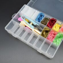 1個可拆卸白色透明收納盒,適用於刺繡、縫紉、珠寶製作、文具等,有24/36個格 - 無色 - 查看 7