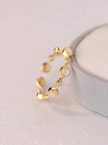 1入組復古法式燈豪華S925銀宮廷風玻璃貓眼石頭可調節圓環適合女士,生日禮物