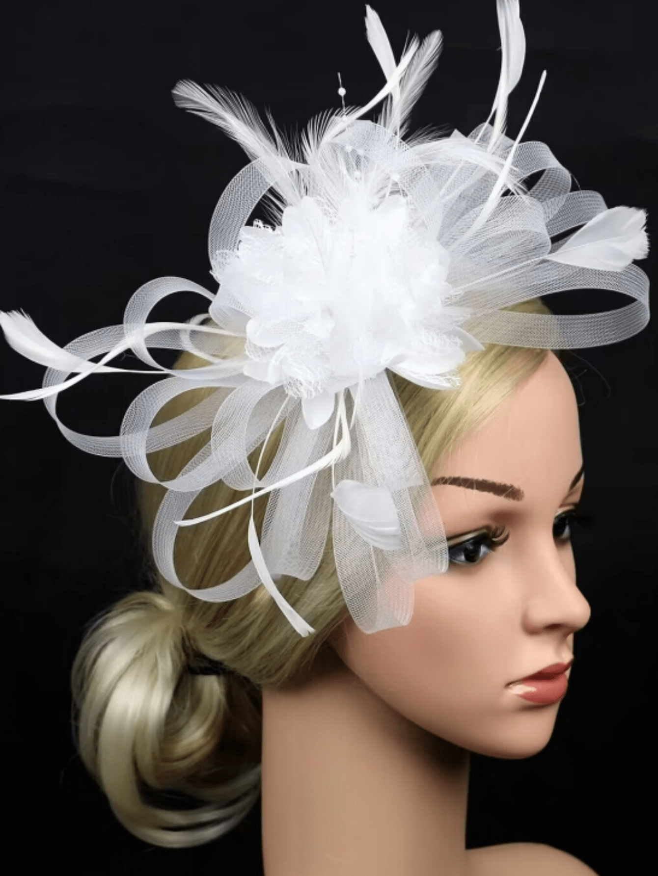 Mesh Flower Fascinator Hat Elegant Headwear 20s Hat Headband Vintage