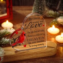 sympathy Gifts Memorial Bereavement Gifts Acrylic Heart Condolence Remembrance Gifts for Loss of Loved One Father Mother(Bird Style) - 10CM*10CM*1CM - 查看 2