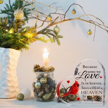 sympathy Gifts Memorial Bereavement Gifts Acrylic Heart Condolence Remembrance Gifts for Loss of Loved One Father Mother(Bird Style) - 10CM*10CM*1CM - 查看 4