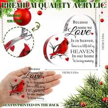 sympathy Gifts Memorial Bereavement Gifts Acrylic Heart Condolence Remembrance Gifts for Loss of Loved One Father Mother(Bird Style) - 10CM*10CM*1CM - 查看 3