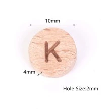 10入組10mmA-Z天然木字母字母珠子平底圓形隔片珠子適用於DIY手環珠寶製作手工製作配件 - 圓形字母 - 查看 7