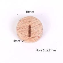 10入組10mmA-Z天然木字母字母珠子平底圓形隔片珠子適用於DIY手環珠寶製作手工製作配件 - 圓形字母 - 查看 6