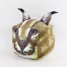 1pc Square Cat Shaped Plush Toy Gift - Army Green - View 2