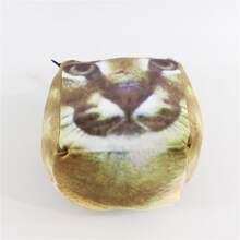 1pc Square Cat Shaped Plush Toy Gift - Army Green - View 3