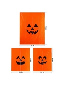 6 Pcs Halloween Jack O’ Lantern Pumpkin Lawn Bags Halloween Plastic Trash Bags Halloween Yard Fall Leaf Pumpkin Bags for Halloween Decorations, Halloween Party Supplies, Halloween Party Favor - Orange - View 2
