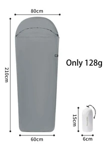 Naturehike 睡袋內襯,超輕量便攜式旅行露營飯店睡袋內襯,128 公克 - 淺灰色 - 查看 2