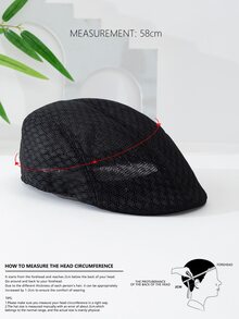 's Fashionable Hollow Out Breathable Forward Cap For Daily Wear - Black - View 4