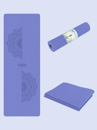 183*61CMTPE可折疊的鐳射圖案瑜伽墊(曼陀羅一號)
