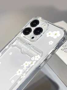 XAF 花卉图案透明卡槽手机壳，兼容 15/15 Plus/15 Pro/15 Pro Max国际版，非国内版 - 彩色 - 查看 3
