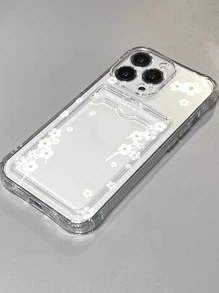 XAF 花卉图案透明卡槽手机壳，兼容 15/15 Plus/15 Pro/15 Pro Max国际版，非国内版 - 彩色 - 查看 1