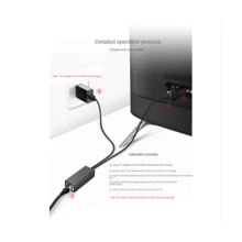 TV Ethernet Adapter Tv 4K Stick USB-C to RJ45 LAN Network Adapter with USB 2.0 Power Cable for Power Supply - Black - View 7