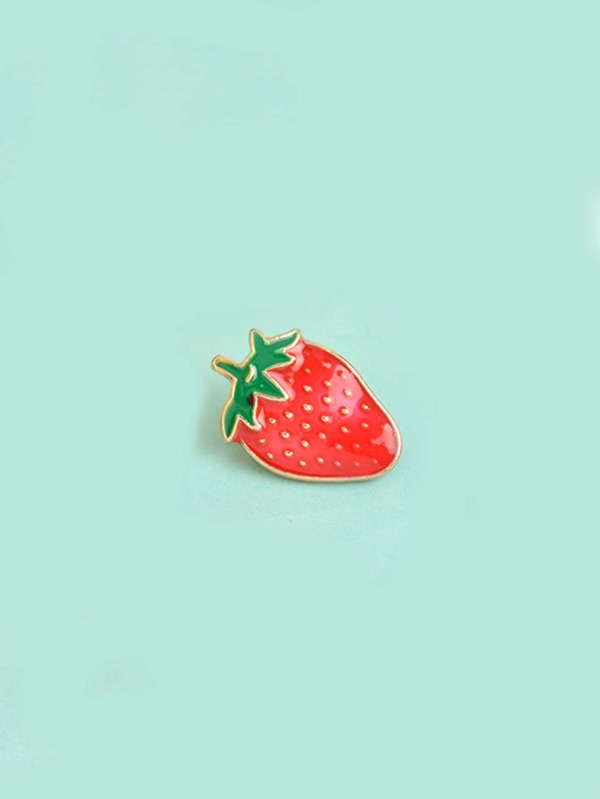 1 pièce adorable Design Fraise Broche Frais fruit Émail Épingle Pour Enfant , Dessin Animé badge Bijou Cadeau