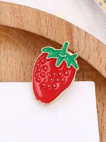 Broche Adorable en forma de fresa, Pin esmaltado de fruta fresca para niños, insignia de dibujos animados, regalo de joyería, 1 pieza