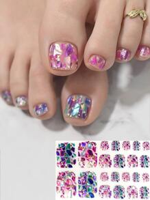 Hình dán móng tay, nghệ thuật làm móng, thiết kế 3D hình vỏ sò đẹp mắt, màu hồng và xanh dương, 22 miếng dán trang trí móng tay, quà tặng bạn bè, đồ dùng làm móng DIY. - Nhiều màu - Xem 1