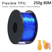 Easythreed 3d 列印機柔性長絲 Tpu 直徑 1.75mm 淨重 250g 長度 80m 軟材料 - 藍色 - 查看 1