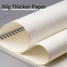 A5方格線活頁簿,彈性帶和翻蓋式封面,共240頁 - 白色 - 查看 6