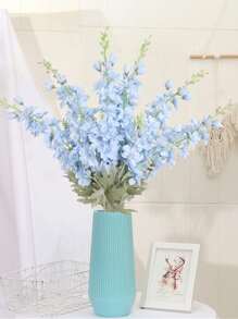 2Pcs Delphinium Flowers Artificial Flowers Silk Flowers Larkspur Flower 33.5in Long Stem Artificial Flowers for Tall Vase for Home Garden Arrangement Decoration (baby blue) - Baby Blue - View 2
