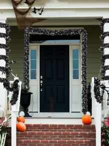 2pcs 2m Black Fur Strip, Party Decoration Colorful Strip - Black - View 4