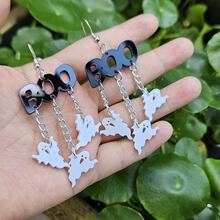 Halloween Con ma Vật rủ xuống Hoa tai - Đen và trắng - Xem 2