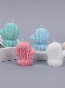 手工可愛的針織手套香薰蠟燭產品1pc - 藍色 - 查看 2