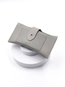 1PC Leather Glasses Case - Grey - View 2