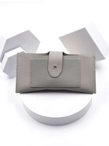 1PC Leather Glasses Case - Grey - View 1