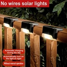 4pcs Mặt trời Ánh sáng Năng lượng mặt trời Cầu thang Ánh sáng Chống thấm nước ngoài trời Sân vườn Đối với Sân vườn Con đường ( Trắng ) - 4 đèn đen + trắng - Xem 3