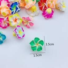 20 pièces Perles en forme de fleurs colorées en argile douce pour la fabrication de bijoux DIY, couleurs variées, Saint-Valentin