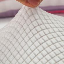 3pcs Solid Color Coral Fleece Seat Cushion Cover + Sofa Cover + Throw Pillow Cover - White - View 5
